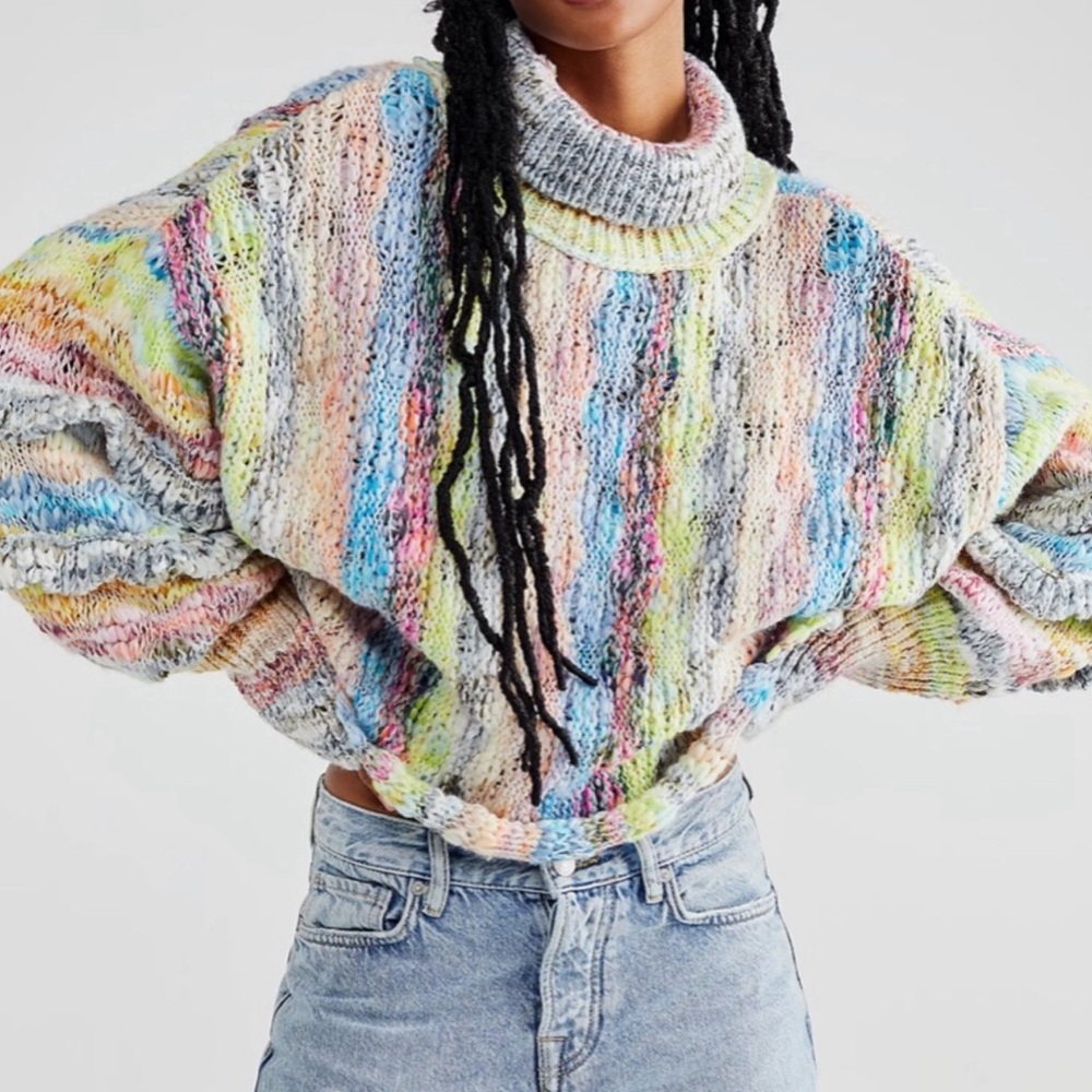 Free People Burst Your Bubble Turtleneck Sweater NWT S 💥💥💥🌟